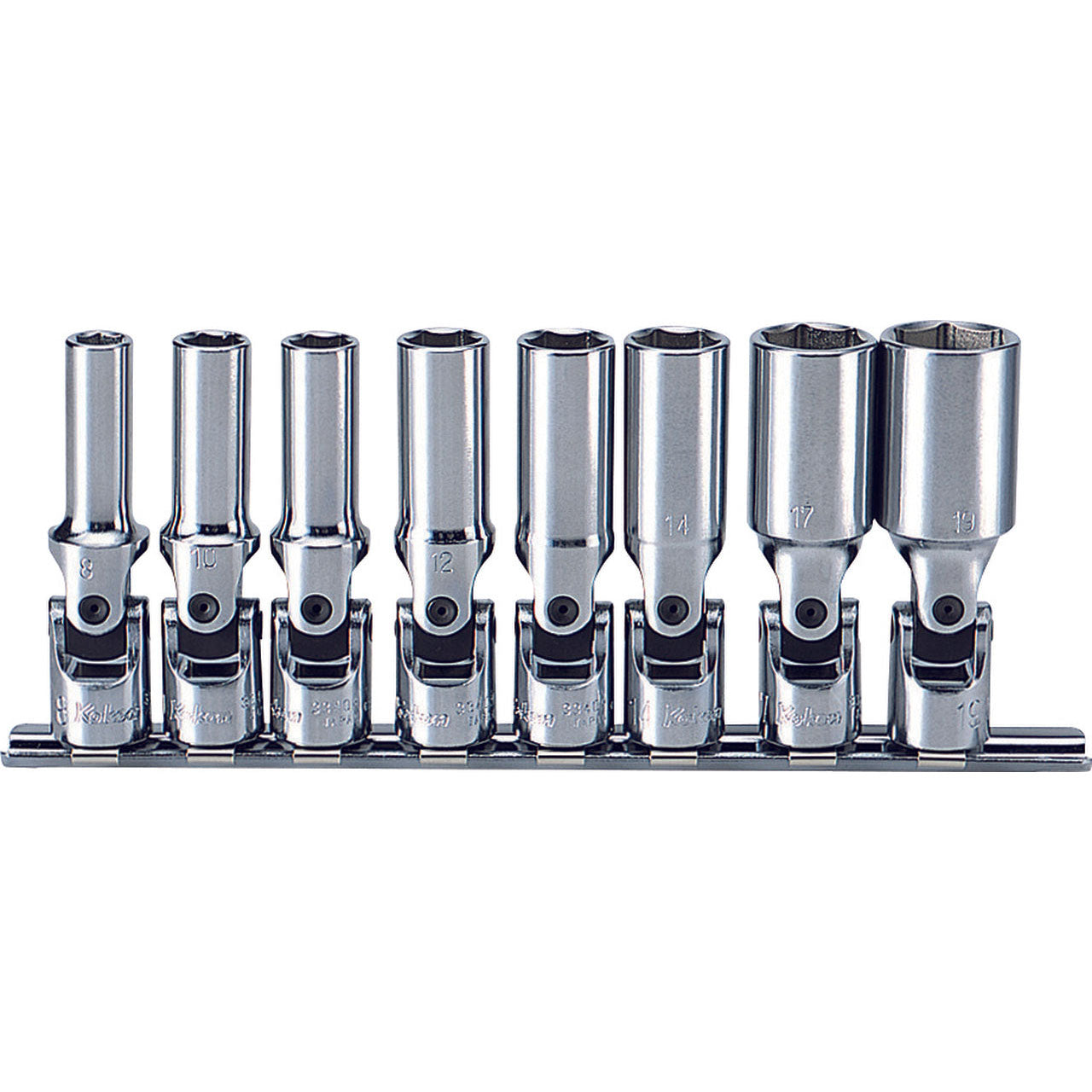 Ko-ken RS3340M/8-L75 3/8 Sq. Dr. Universal Socket set  8mm-19mm 6 point 200mm  8 pieces Online Sale