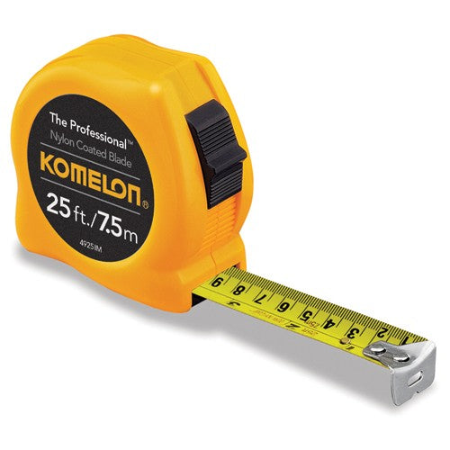 Komelon MZ554925IM 1"WX25’/7.5M L YELLOW TAPE MEASURE Hot on Sale