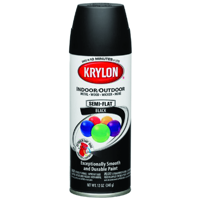 Krylon LP40K1613 16oz Semi Flat Black Paint Supply
