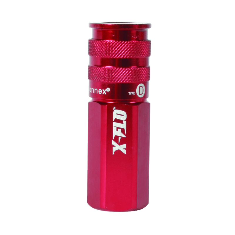 Legacy LX55A73610DX Model A73610DX – Industrial Type D–3/8 Female NPT – Red Anodized – ColorConnex X-Flo Coupler Supply